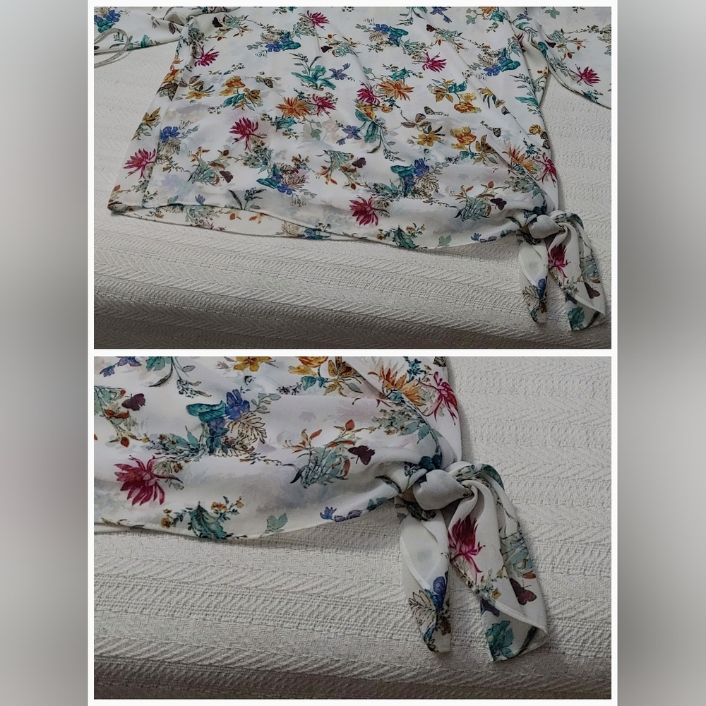 🦋🍀 3 Chico’s: 2P (14/16P) Spring Blouse Bundle, Butterfly, Geometric & Paisley - Picture 7 of 16
